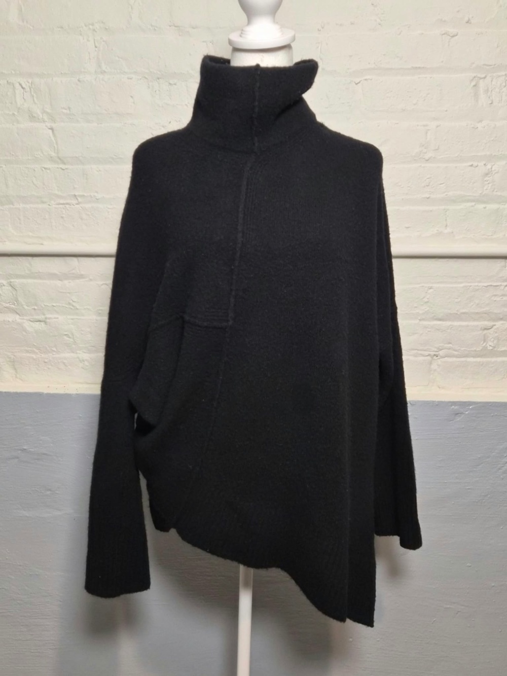 ALLSAINTS Cozy New England Scandi Lock Roll Neck Yak - Wool Blend Knit Sweater S